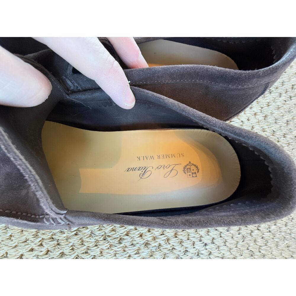 LOWEST $ ONLINE Men’s Loro Piana Brown Suede Summer walk Loafers Size 41 - Picture 7 of 13
